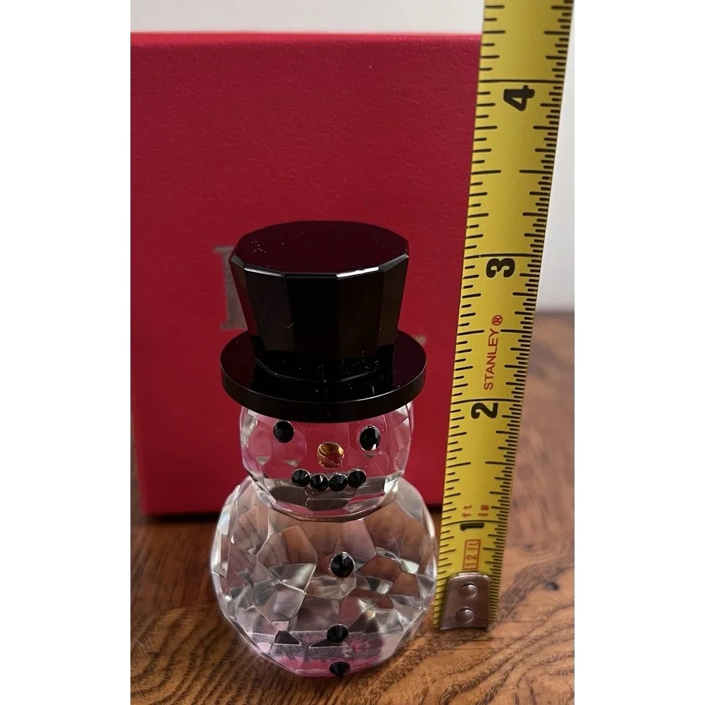Crystal Snowman Clear  Christmas Figurine / Figure ~ Hyaline & Dora ~ H&D ~ New